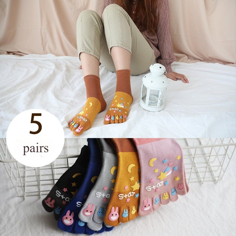 Toe Sock Split - 5 أزواج من الجوارب بخمسة أصابع